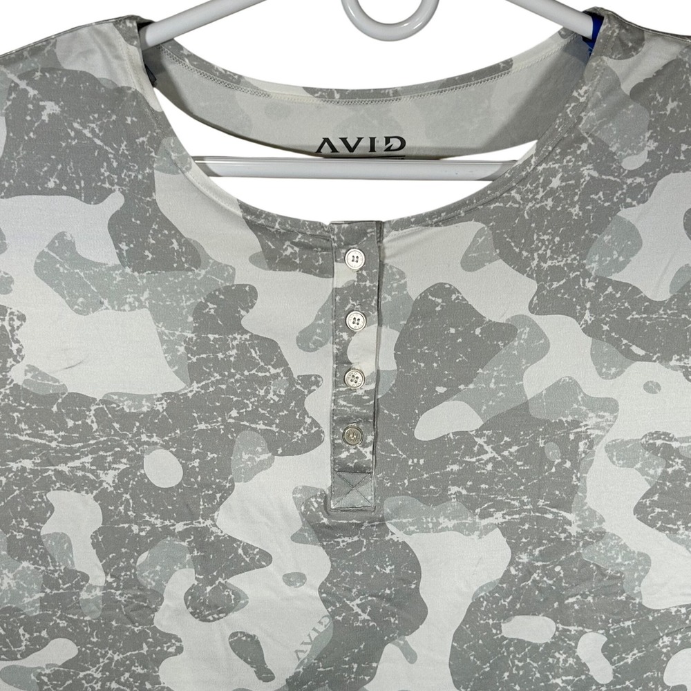 AVID Haven Pacifico Henley Womens Medium Shelter White‎ Camo UPF 50+ Shirt NEW